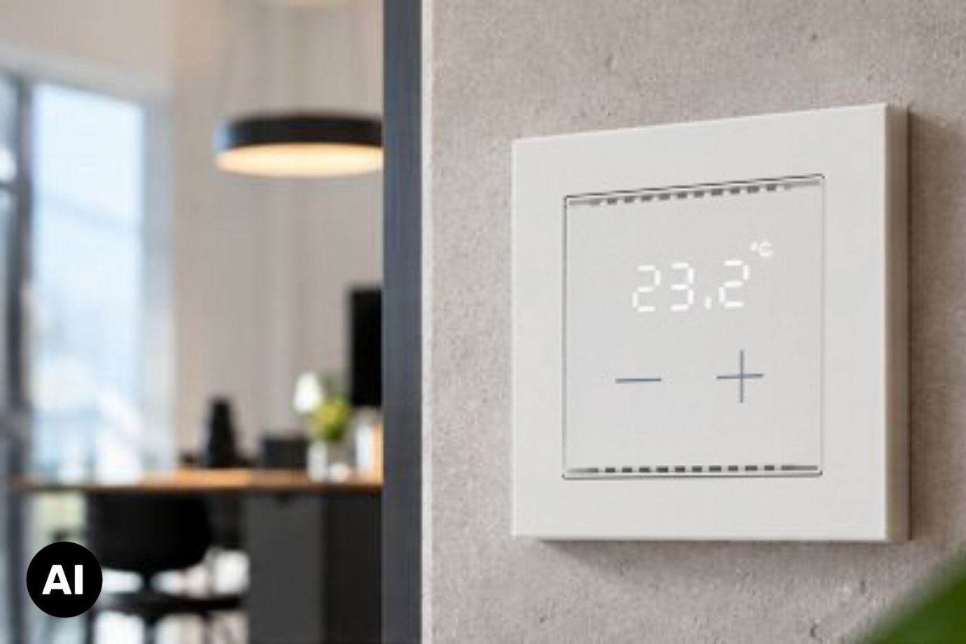Cala T 101 KNX sec vor modernem Wohnraum (Bild KI-generiert)